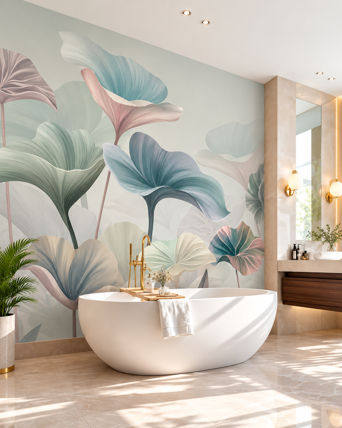 Pastel Botanical Luxury Bathroom