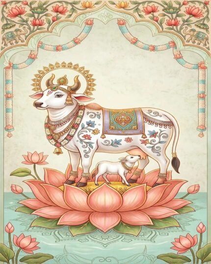 Divine Gau Mata with Calf