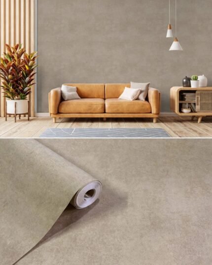 Taupe Mist Premium Concrete Velvet Wallpaper