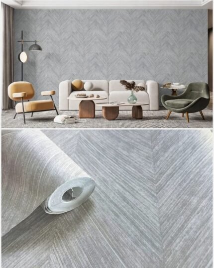 Nordic Chevron Luxury Herringbone Fabric Wallpaper