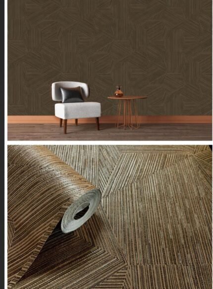 Dark Brown Geometric Linear Pattern
