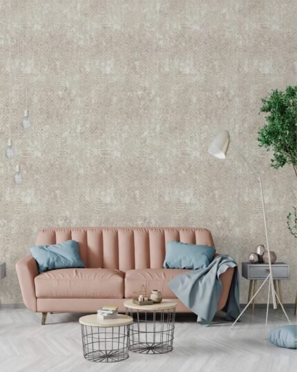 Warm Taupe Stucco Texture Premium Non-Woven