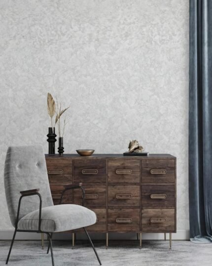 Cloud Grey Stucco Texture Premium Non-Woven