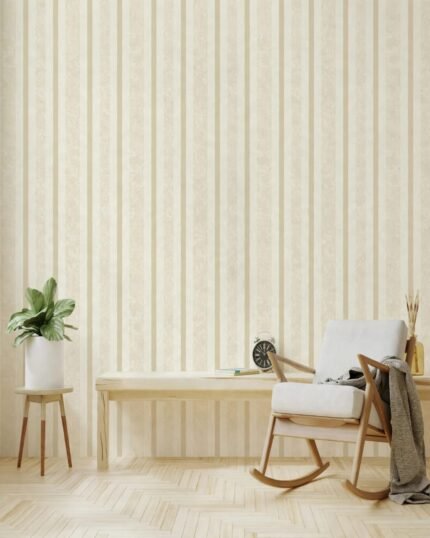 Ivory Cream Classic Stripe Premium Non-Woven